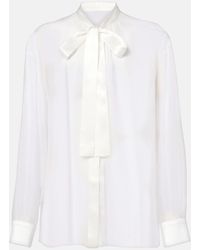 Dolce & Gabbana - Bow-Detail Silk Chiffon Shirt - Lyst