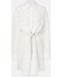 Area - Draped Cotton Shirt Dress - Lyst