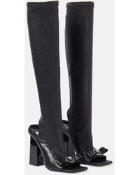 Versace - Gianni Ribbon Leather Knee-High Boots - Lyst