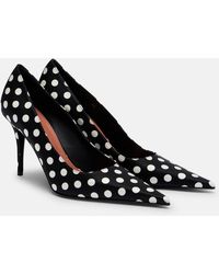 AMINA MUADDI - Barbara 90 Polka-Dot Satin Pumps - Lyst