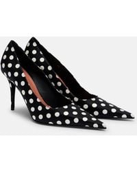 AMINA MUADDI - Barbara 90 Polka-Dot Satin Pumps - Lyst