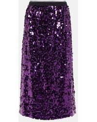 Plan C - Sequined Midi Skirt - Lyst