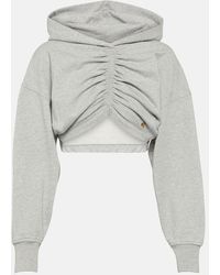 Palm Angels - Cropped Cotton Jersey Hoodie - Lyst