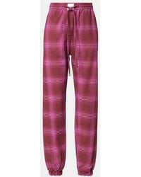 The Attico - Checked Cotton Flannel Sweatpants - Lyst
