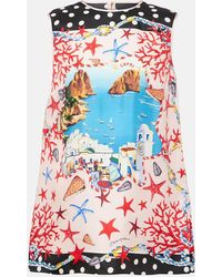 Dolce & Gabbana - Bedrucktes Top Capri Aus Seide - Lyst