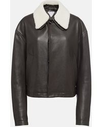 Bottega Veneta - Shearling-Trimmed Leather Jacket - Lyst