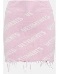 Vetements - Logo Wool Miniskirt - Lyst