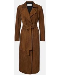 Nour Hammour - Winona Belted Suede Wrap Coat - Lyst