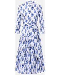 Carolina Herrera - Hemdblusenkleid Aus Einem Baumwollgemisch - Lyst