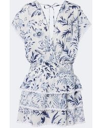 Melissa Odabash - Jess Floral Crochet-Trimmed Tiered Minidress - Lyst