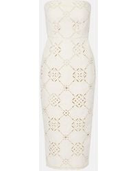 Veronica Beard - Nettia Embroidered Cotton Midi Dress - Lyst