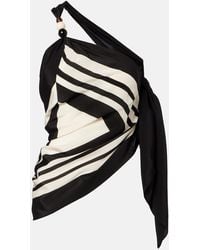 SIR. - Pietra Printed Silk Crepe Wrap Top - Lyst