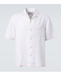 Frescobol Carioca - Flavio Embroidered Linen Bowling Shirt - Lyst