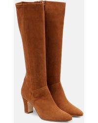 Manolo Blahnik - Pitana Suede Knee-High Boots - Lyst
