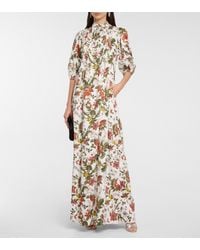 Erdem Vacation Mustique Floral Cotton Maxi Dress - Multicolour