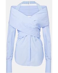 Patou - Draped Cotton Poplin Blouse - Lyst