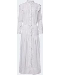 Isabel Marant - Lonie Embroidered Ruffled Cotton Maxi Dress - Lyst