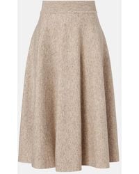 Loro Piana - Cashmere, Wool, And Linen Midi Skirt - Lyst