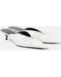 Balenciaga - Knife Bow Leather Mules - Lyst