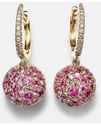 Roxanne First - Boucles D'Oreilles Bauble En Or 14 Ct, Diamants Et Saphirs - Lyst