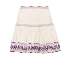 Isabel Marant - Tyruss Embroidered Cotton Miniskirt - Lyst