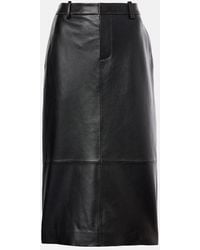 Vince - Mid-Rise Leather Pencil Skirt - Lyst