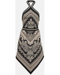 Balmain - Bandana-intarsia Knitted Midi Dress - Lyst