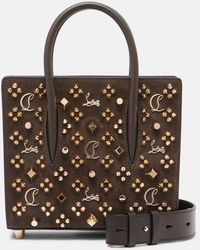 Christian Louboutin - Paloma Small Embellished Suede Tote Bag - Lyst