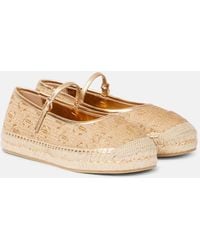 Jimmy Choo - Aciel Leather-Trimmed Espadrilles - Lyst