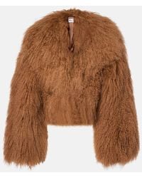 Self-Portrait - Jacke Aus Shearling - Lyst