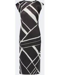 Pleats Please Issey Miyake - Fold Line Pleated Printed Midi Dress - Lyst