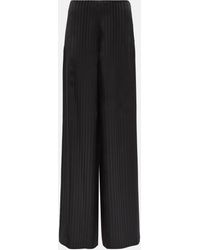 Loro Piana - Striped Silk Wide-leg Pants - Lyst