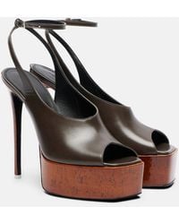 The Attico - Ornella Leather Platform Slingback Pumps - Lyst
