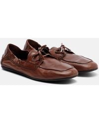 Prada - Shuffle Leather Boat Shoes - Lyst