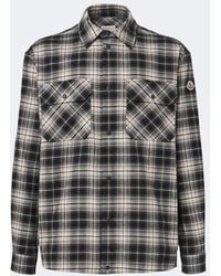 Moncler - Checked Cotton Flannel Zip-Up Shirt - Lyst