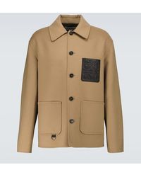 Loewe - Luxury Workwear Jacket In Wool And Cashmere For - Lyst