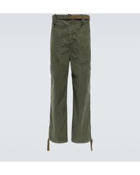 Sacai - Belted Cotton Pants - Lyst