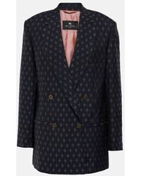 Etro - Bedruckter Blazer Aus Wolle Und Baumwolle - Lyst