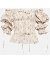 Polo Ralph Lauren - Bedrucktes Top aus Baumwolle - Lyst