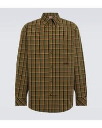 KENZO - Checked Cotton Poplin Shirt - Lyst