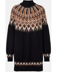 STAUD - Liza Fair Isle Wool-Blend Sweater Dress - Lyst