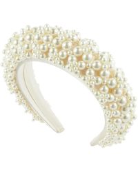 Barrette à cristaux et perles Synthétique Simone Rocha en coloris Blanc Femme Accessoires Élastiques 33 % de réduction barrettes et accessoires pour cheveux 