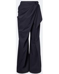JW Anderson - Twist Draped Cotton Wide-Leg Pants - Lyst