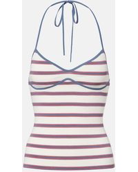 Faithfull the Brand - Citara Striped Halterneck Cotton-Blend Top - Lyst