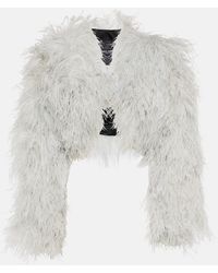 Dolce & Gabbana - X Kim chaqueta cropped con plumas - Lyst