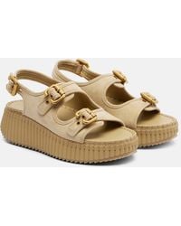 Chloé - Nama Suede Platform Sandals - Lyst