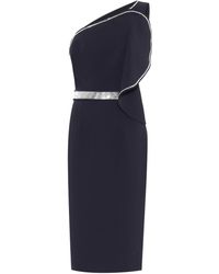 Safiyaa One-Shoulder-Kleid Bonita aus Crêpe - Blau