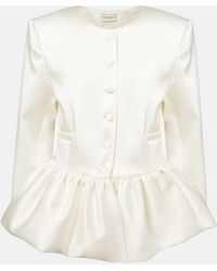The New Arrivals Ilkyaz Ozel - Meringue Ruffled Satin Jacket - Lyst