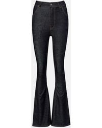 Acne Studios - High-Rise Cotton-Blend Flared Pants - Lyst