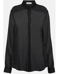 Saint Laurent - Pinstripe Silk-blend Shirt - Lyst